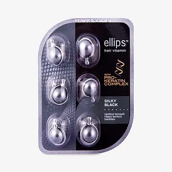 Вітаміни для волосся шовкова ніч з про-кератиновим комплексом Ellips Silky Black 6 шт по 1мл