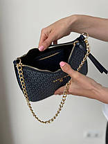 Жіноча сумка Michael Kors hobo blue екошкіра сумка MK синя з ланцюжком крос-боді для дівчини люкс, фото 5