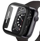 Захисний чохол бампер на Apple Watch 7 8 series на 45 мм чорний, скло захисне для apple watch 45mm з чохлом, фото 5