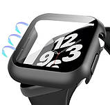 Захисний чохол бампер на Apple Watch 7 8 series на 45 мм чорний, скло захисне для apple watch 45mm з чохлом, фото 7