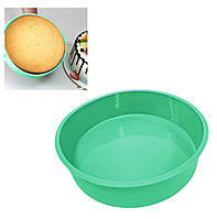 Форма силіконова кругла для випікання тортів, бісквітів, пирогів, шарлотки 20.5 x 5.5 см Зелений