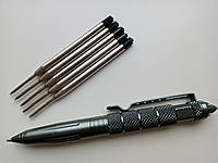 Ручка из авиационного алюминия со стеклобоем + 5 запасных стержней haki.