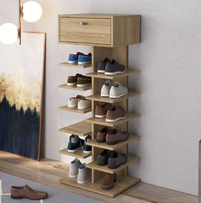 Шафа для взуття ПОН-12, стелаж для дому з ЛДСП 12 відсіків, Дуб сонома, фото 1