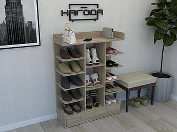 Шафа для взуття ПОН-13, стелаж для дому з ЛДСП 13 відсіків, Дуб Сонома