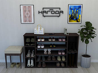 Шафа для взуття ПОН-55, стелаж для дому, з ЛДСП 10 відсіків, Венге магія