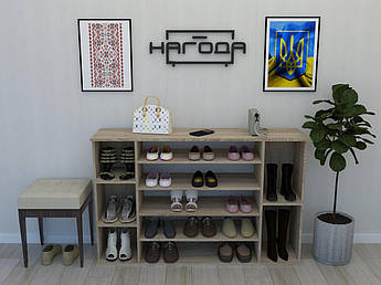 Шафа для взуття ПОН-55, стелаж для дому, з ЛДСП 10 відсіків, Дуб Сонома