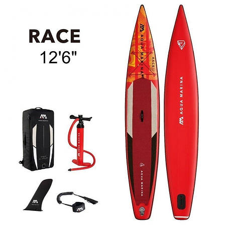 SUP дошка надувна для плавання Aqua-Marina Race Racing 12'/6'', фото 1