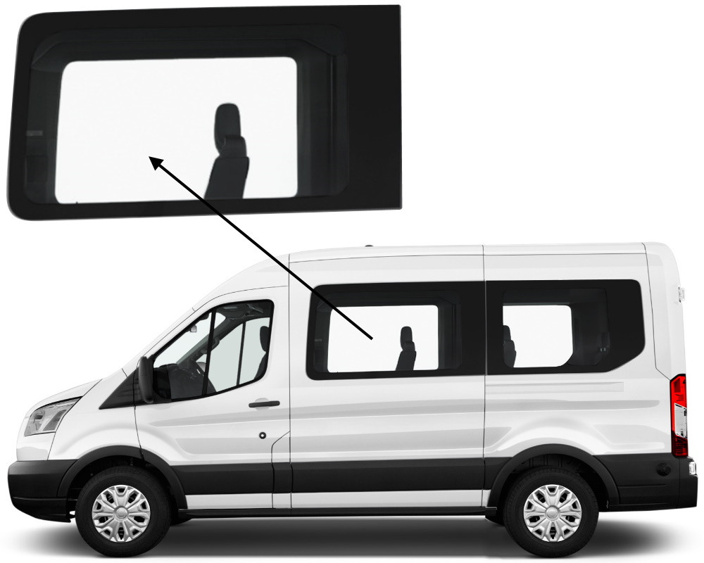 Бічне скло Ford Transit 2014-2023 салону переднє ліве коротка база