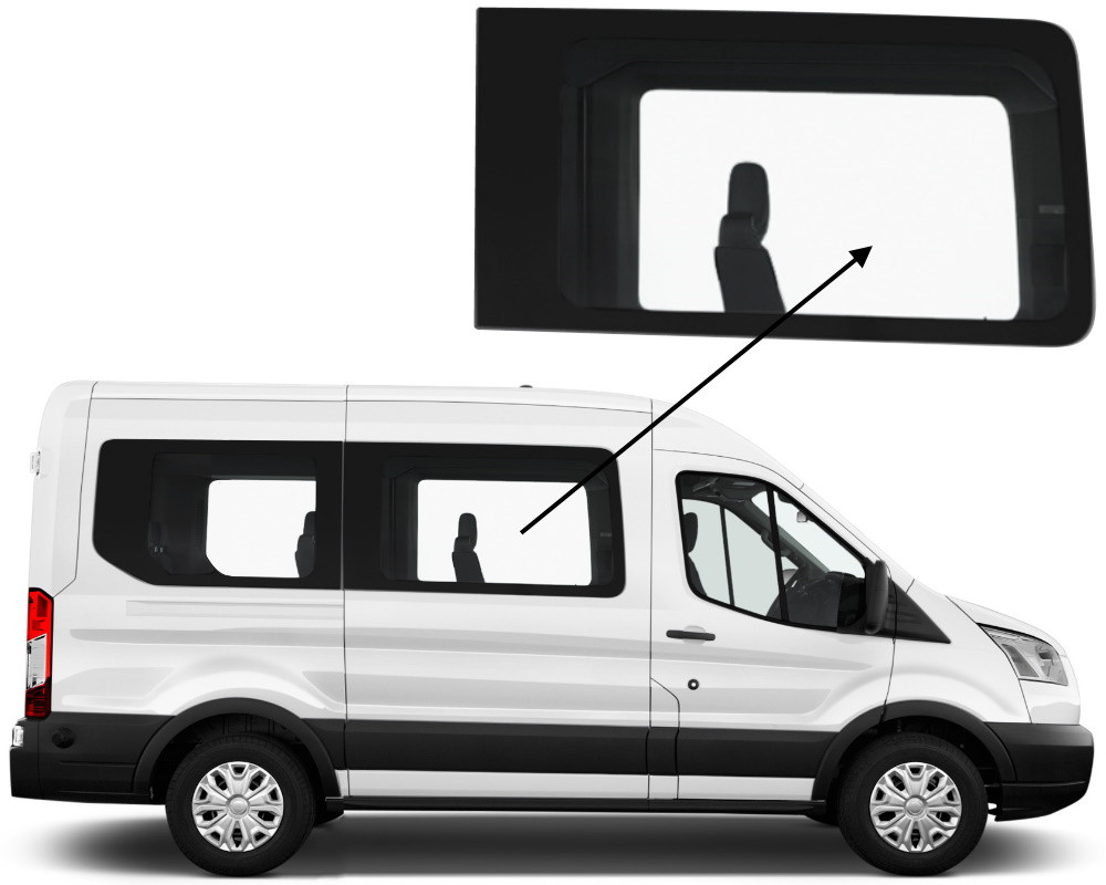 Бічне скло Ford Transit 2014-2023 салону переднє праве коротка база