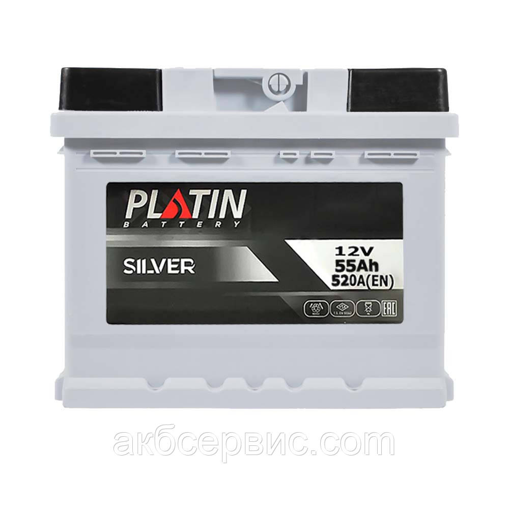 Акумулятор автомобільний PLATIN Silver 6СТ-55 АзE