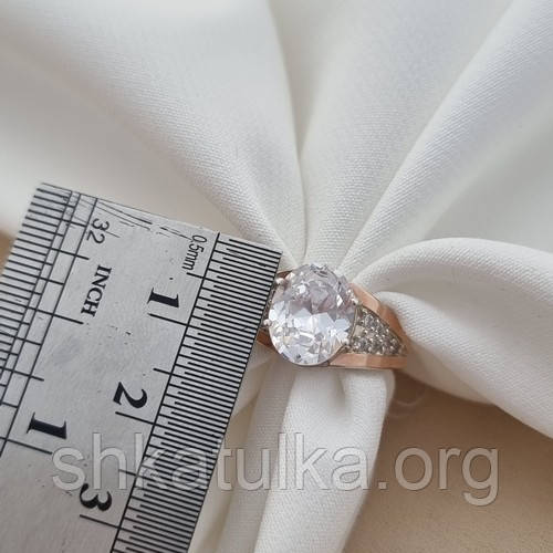 Серебряное кольцо с золотыми пластинами и крупным цирконом - фото 9 - id-p588908436