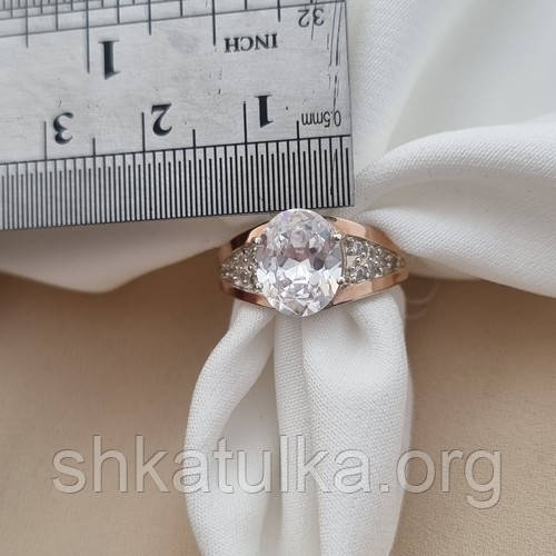 Серебряное кольцо с золотыми пластинами и крупным цирконом - фото 8 - id-p588908436