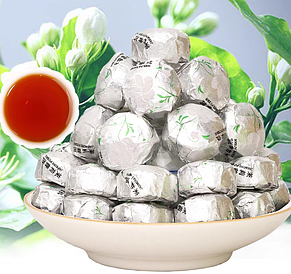 Чай Шу пуэр миниточа 10шт набор Жасминовый вкус 6г, фото 4