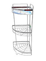 Полка для ванной угловая нержавейка 3-ярусная Полка этажерка в ванную комнату навесная 31*22 cm H 58 cm