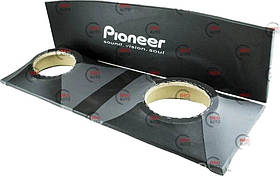 Полиця задня ВАЗ  2108-2109 (акустична) сіра з написом "Pioneer" (Кожзам)