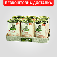 Упаковка консервированного корма ISEGRIM Duck для собак, Утка с пастернаком, 400 г (6 банок)