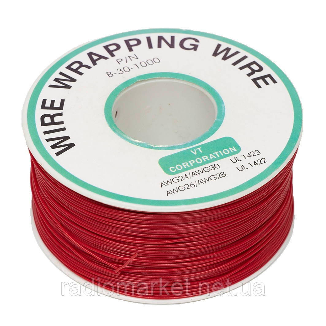 Провід монтажний 1жила 30AWG, червоний