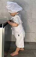 Комплект Фартух та ковпак кухаря дитячий Latte Baby для немовлят 1-3 років Білий, фото 3