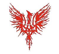 Наклейка Укриїнський герб тризуб на капот Фенікс 60х70см, фото 3