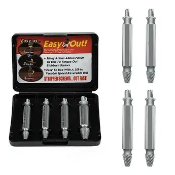 Набір екстракторів для вилучення зламаних саморізів і болтів Easy Out Tool набір 4 шт.