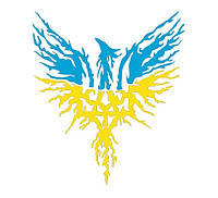 Наклейка Украинский герб тризуб на капот Феникс 600 х 700