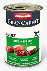 Animonda(Анімонда)GranCarno Adult Beef&Deer with Apple вологий корм для собак(яловичина, оленина та яблуко)400гр