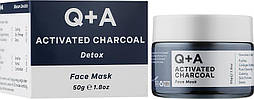 Маска для обличчя "детокс" з активованим вугіллям Q+A Activated Charcoal Face Mask 50g