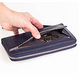 Чоловічий шкіряний гаманець клатч Karya 0704-44 синій, фото 6