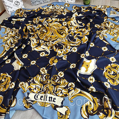 Хустка Celine шовкова з ручною підшивкою, фото 6