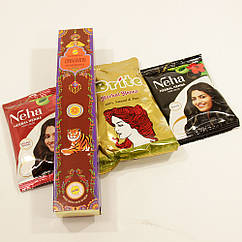 Набір мікс хна для волосся Neha Brite й ароматичні палички Кориця (Cinnamon, Sree Vani) — індійська хна