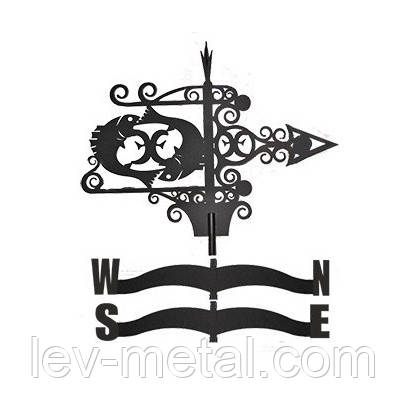Флюгер великий Ф-59В (Знак зодіаку риби) 700х430мм, фото 1