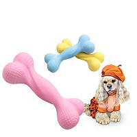 Жувальна іграшка кістка для собак Dog Walking TPR Chew Bone 15 см - рожева