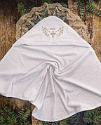 Крижма для хрещення - рушник-куточок для хрещення Хрестик з мереживом  90х80 см