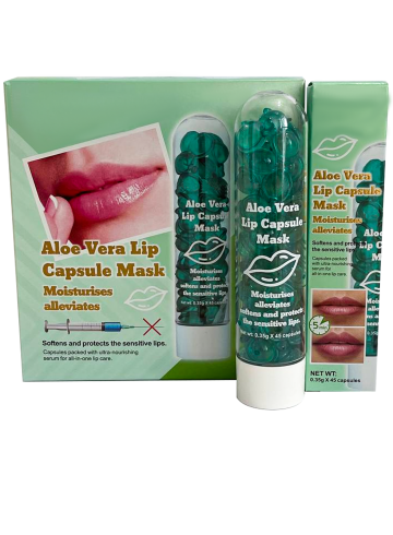 Сироватка для губ у капсулах Aloe Vera Lip Capsule Mask з екстрактом Алое Вера та гіалуроновою кислотою 45 штук