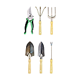 Складний табурет Bass Polska BH 30050 з органайзером і набором садових інструментів, фото 4