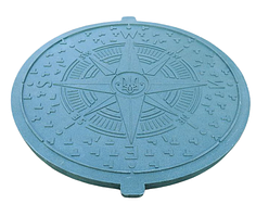 Кришка полімерпещана люка каналізаційного Воюс УКРАЇНА 1 т Зелена