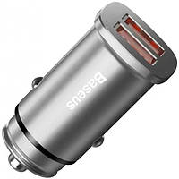 Автомобильное зарядное устройство Baseus Square Metal 30W Quick Charge 3.0 2USB 5A Silver (CCALL-DS0S)