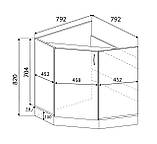 Тумба кутова кухонна під врізну мийку No1 без стлешниці МАКСІ-Мебель Дуб сонома/Білий гладкий (72136), фото 2