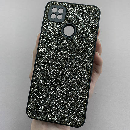 Чохол для Xiaomi Redmi 9C блискучий з камінням чохол на телефон сяомі редмі 9с чорний D8U, фото 1