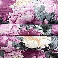 Тканина DUCK "Квіти бежево-фіолетові з сірим листям", фото 4