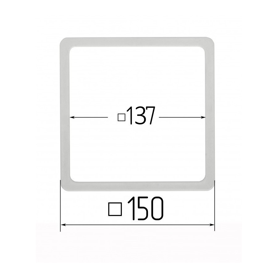 Термоквадрат для натяжних стель 137х137мм (внутрішній розмір) 150х150 мм (зовнішній розмір), фото 1