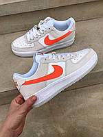 Nike Air Force 1 White Beige Orange кроссовки и кеды высокое качество