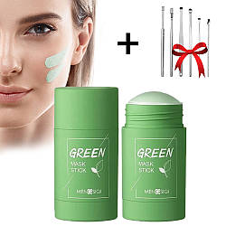 Маска для обличчя PAQIMAN із зеленим чаєм + Подарунок Набір інструментів для чищення вух 6 шт / Очищувальна маска стик