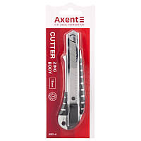 Ніж канцелярський, металевий (Zn), гум.вставки, 18мм, авто-фіксатор