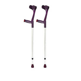 Милиці ліктьові (без пристрою проти ковзання ,140 кг, регулювання: кнопка, тверда ергономічна рукоятка, комбі, колір трубки:сірий