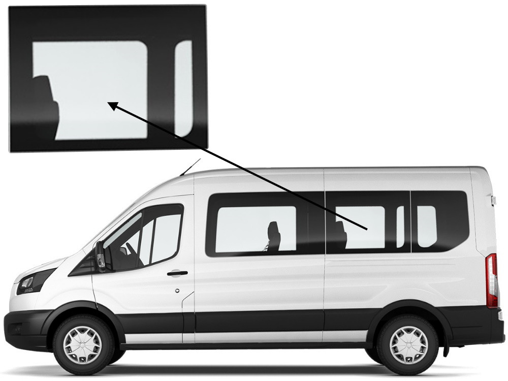 Бічне скло Ford Transit 2014-2023 салону середнє ліве средняя база