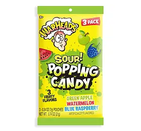 Стригливий цукор Warheads Sour Popping Candy Mix 3s 21g