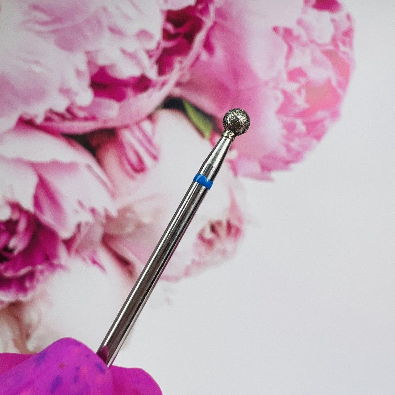 Алмазна насадка для кутикули Formula Profi Куля 035 синя насічка, фото 1