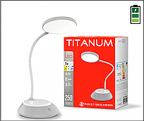 LED лампа настiльна з акумулятором TITANUM TLTF-022G 7W 3000-6500K USB сіра