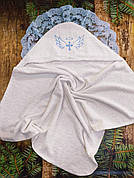 Крижма для хрещення - рушник-куточок для хрещення Хрестик з мереживом  90х80 см